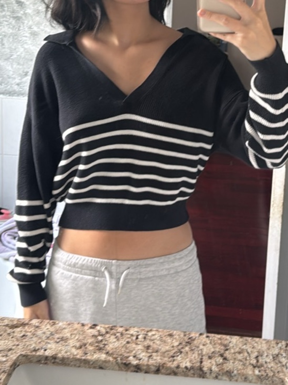 Ardene Black Ribbed Knit Top